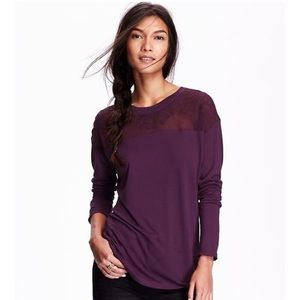 Old Navy Long Sleeved Sheer Lace Top